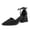 Black, variant on Women's Pointed Toe Pumps Chunky Rhinestone Ankle Strap Heels Sandals for Dress Party Daily Wear