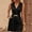 c01Black, variant on Hduncf Women's Summer Sleeveless Mini Dress Solid Color Cotton Linen V Neck Cinched A Line Slim Tank Short Dress Black S