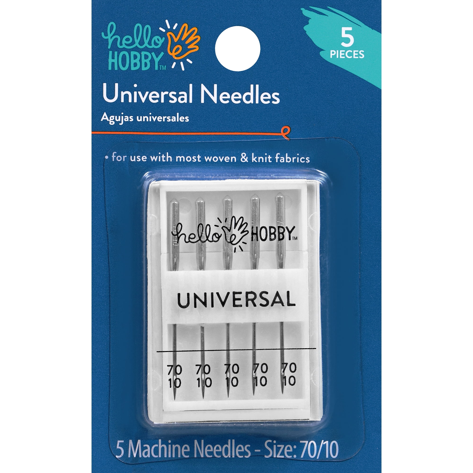 Hello Hobby Size 70/10 Universal Sewing Machine Needles, 5 Pack