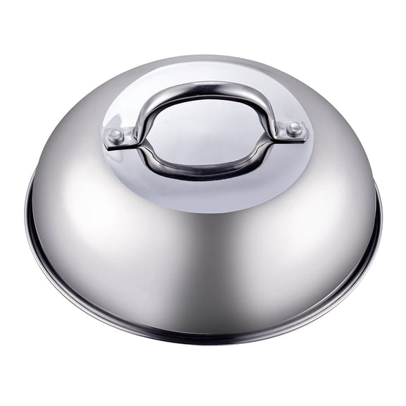 Cook N Home 02664 Stainless Steel Grill Cooking Steaming Dome lid, 2 Pack, 6 inches, Silver
