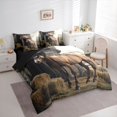 thumbnail image 3 of Castle Fairy Western Animal Horse Bedding Comforter Set 7 Pieces for Children Teenagers,Rustic Farmhouse Cabin Full Bedding Set Lightweight,Southwestern Vintage Aesthetic Fitted Sheet Flat Sheet, 3 of 8