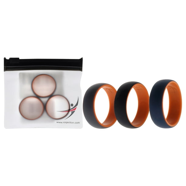 Juego de anillos de cúpula de silicona ROQ para bodas Naranja Hombre 3 x 16 mm
