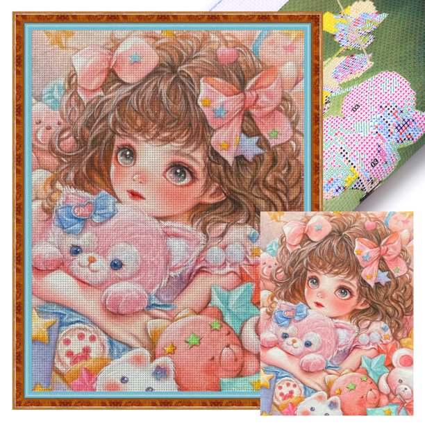 Hilo Algodón Ecológico Bordado 11CT Punto Cruz Lynabelle para Niña 40x55cm