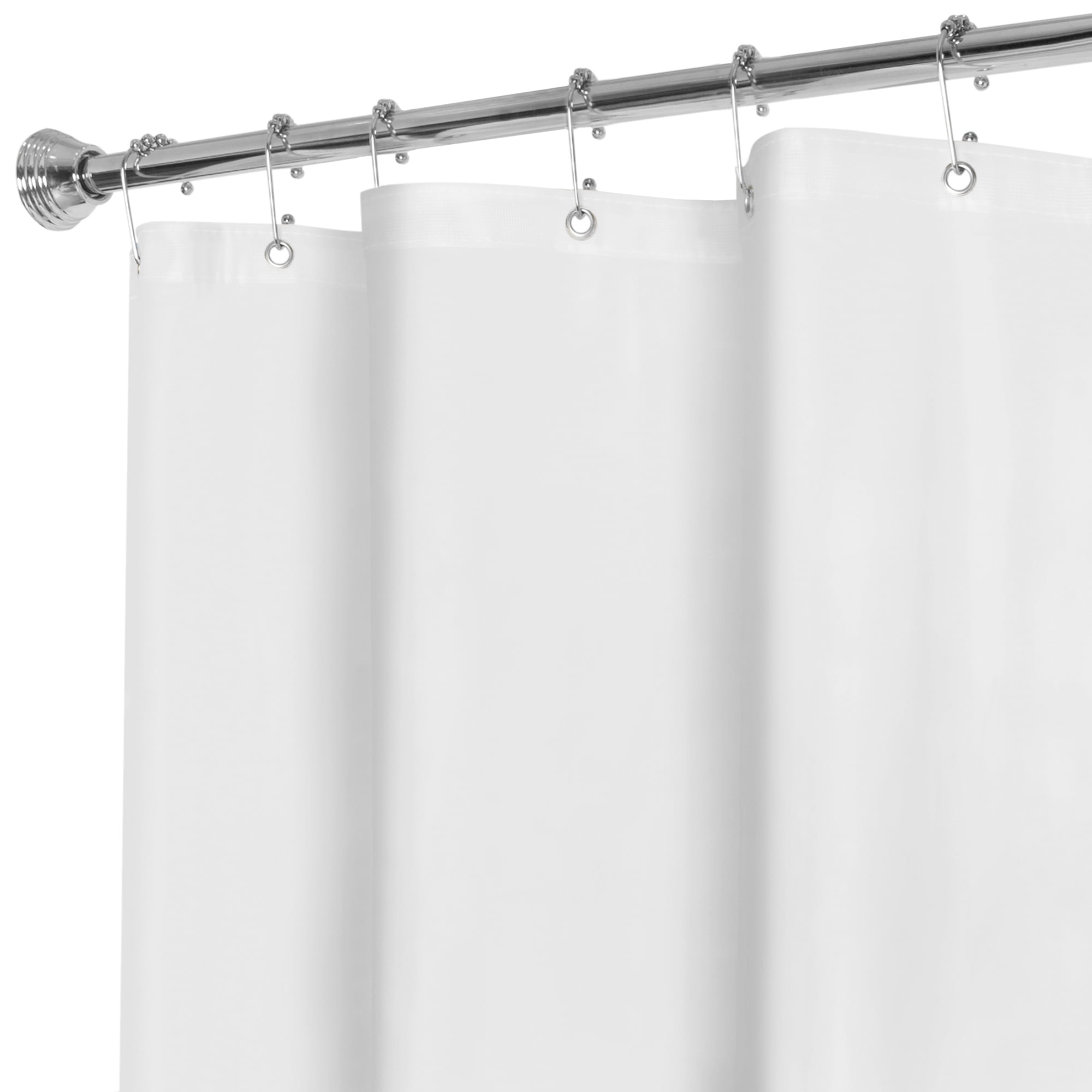 (6 pack) Zenna Home White Super Heavyweight Vinyl Shower Curtain , 72" x 72"