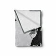 thumbnail image 2 of Retro Soft Flannel Fleece Throw Blanket, Young Gentle Woman with Make up Looking in Digital She Graphic Print, Cozy Plush for Indoor and Outdoor Use, 50" x 70", Black Grey, by Ambesonne, 2 of 6
