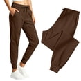thumbnail image 2 of Besolor Track Pants Women Drawstring Elastic High Waisted Lightweight Quick Dry Workout Jogger Cinch Bottom Pant with Pockets, 2 of 7