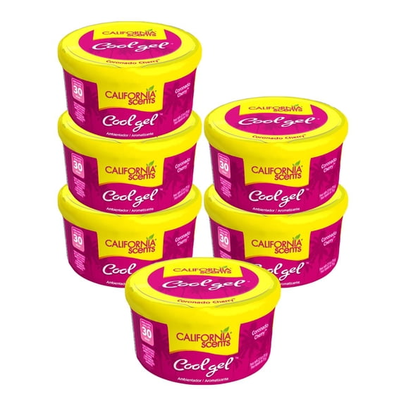 Kit Aromatizantes Gel Auto California Scents Cherry 30 Días 6 pzs