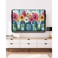 thumbnail image 3 of Outdoor TV Cover 52 to 55 Inch Weatherproof, Home Floral Vase Waterproof TV Screen Protector for Outside Decor with Zipper and Pocket 52"L x 30"H , Vintage Blue Wood Textured, 3 of 7