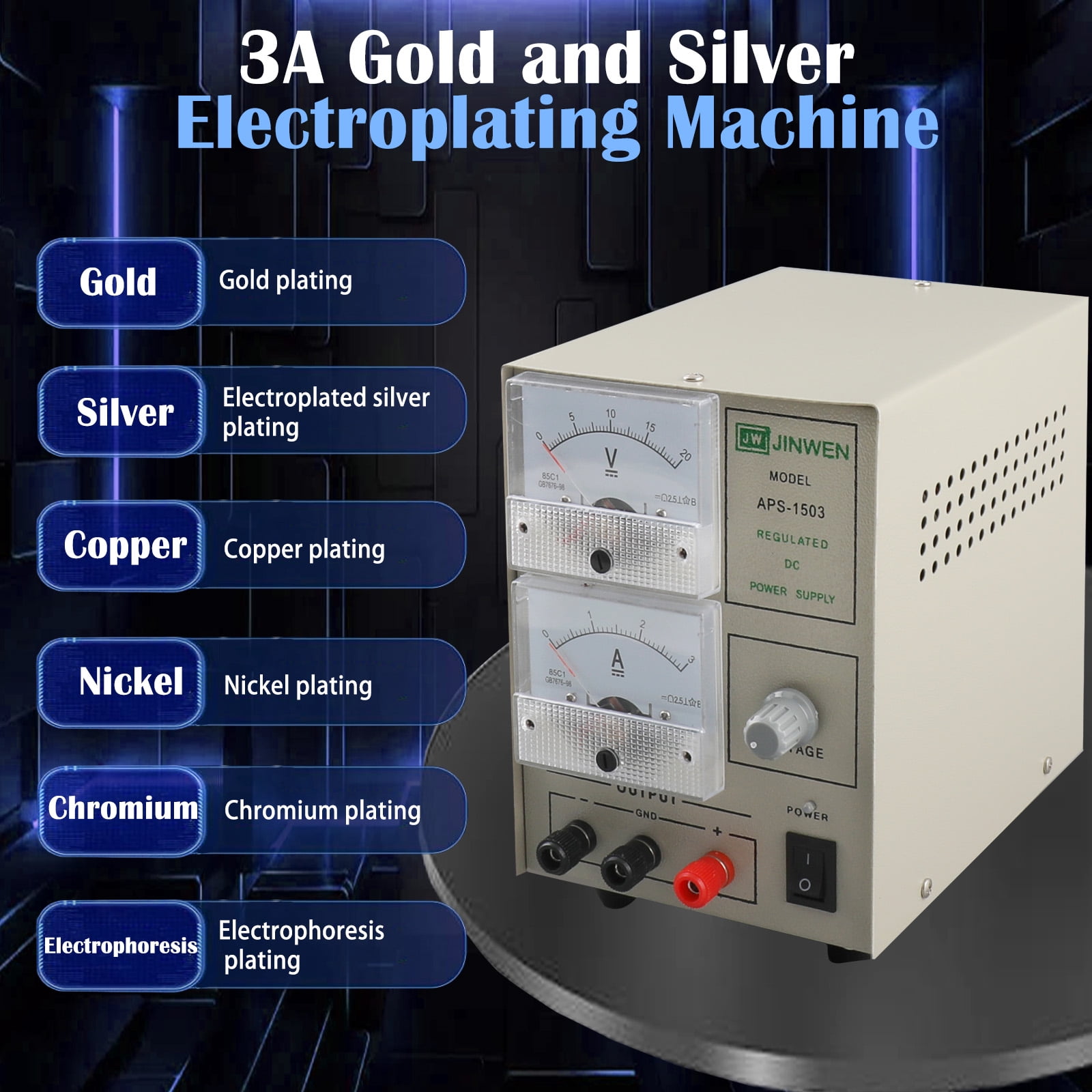 NICCOO Jewelry Gold Plating Machine Electroplating Gold / Silver Jewelry Making Tool 3A