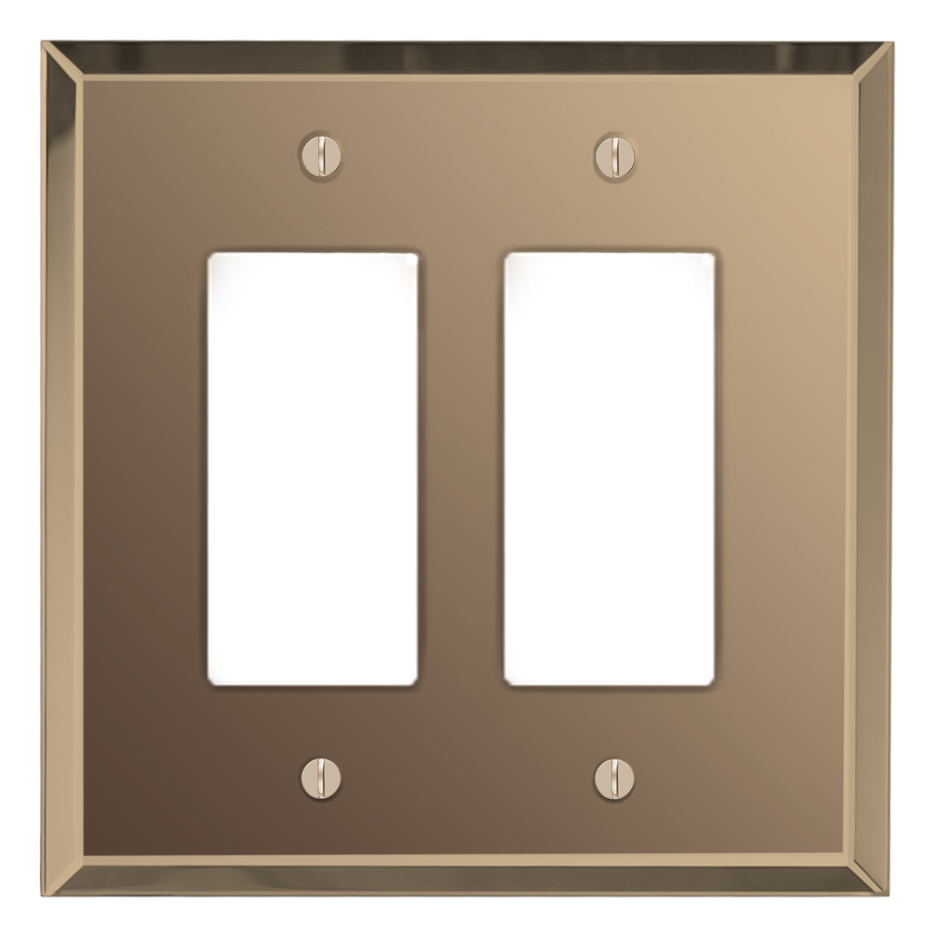 Switch Hits GFCI Rocker 2Decora Wall Plate Glass Mirror Bronze Tint