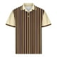 thumbnail image 3 of Blusa y camisa de manga corta con cuello vuelto para hombre, informal, de color liso, a rayas, con botones y estampado, blusa para hombre, 3 of 4