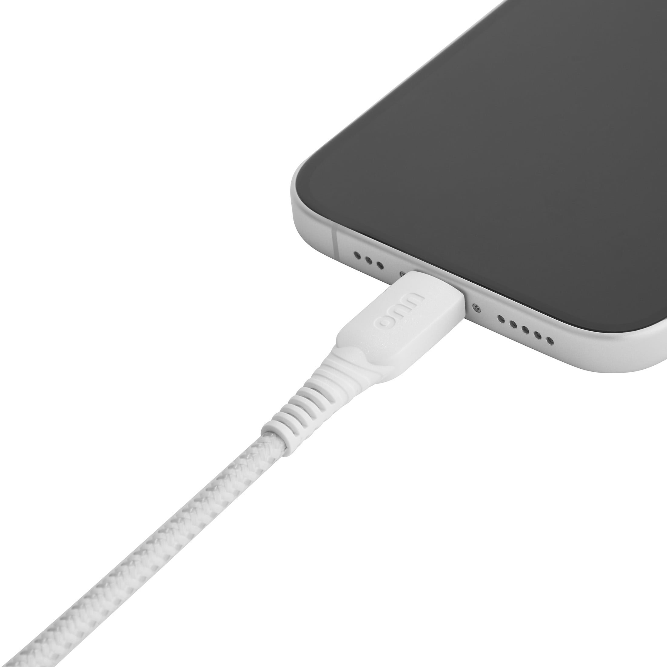 (5 pack) Onn 10ft USB-C to USB-C Braided Charging Cable, USB-IF Certified, White - Compatible with iPhone, Samsung, Pixel, iPad Pro