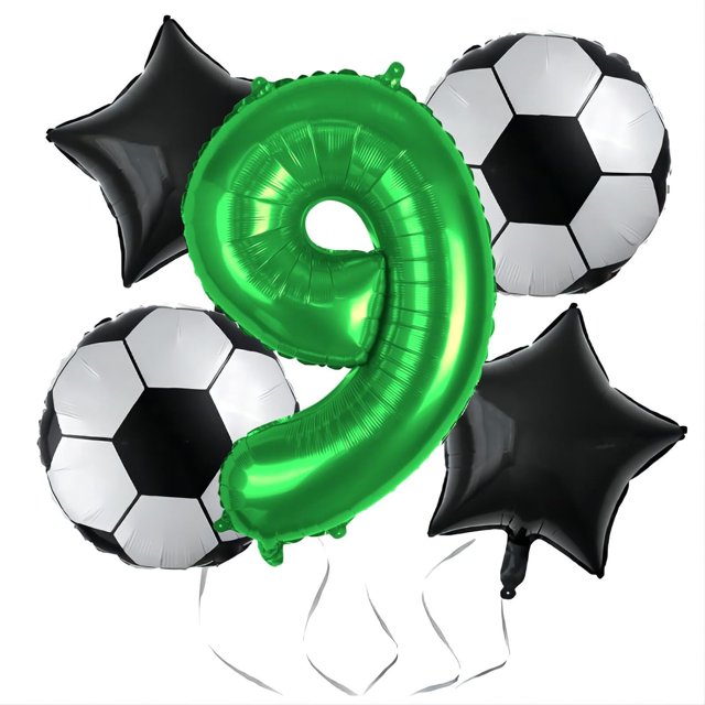 Yanonmyfd Soccer Balloons 10th Birthday Decorations for Boy - Soccer Birthday Party Balloons World Cup Sports Theme Party Decorations Decor Supplies - 32inch Foil Mylar Green 10 Balloon,Green 9