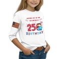 thumbnail image 3 of Abcomgle Girls T Shirts 3/4 Sleeve Patriotic T Shirt 4th Of July T-Shirt Crewneck 250th Birthday Print Tee Shirts Independent Day Tops,White,5-6Years, 3 of 5