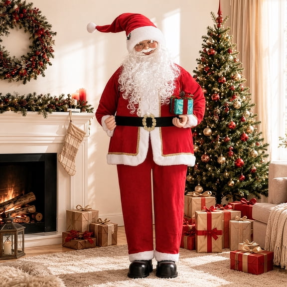 Ktaxon 6ft Life-Size Decorative Plush Christmas Santa Claus Figure