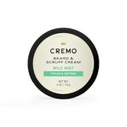 Cremo Beard & Scruff Cream, Wild Mint, 4 Ounce (Pack of 1) - Soothe Beard Itch, Condition and Offer Light-Hold Styling for Stubble and Scruff (Product Packaging May Vary)