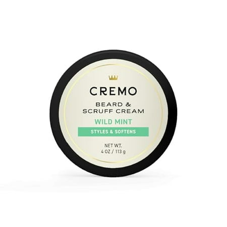 Cremo Beard & Scruff Cream, Wild Mint, 4 Ounce (Pack of 1) - Soothe Beard Itch, Condition and Offer Light-Hold Styling for Stubble and Scruff (Product Packaging May Vary)