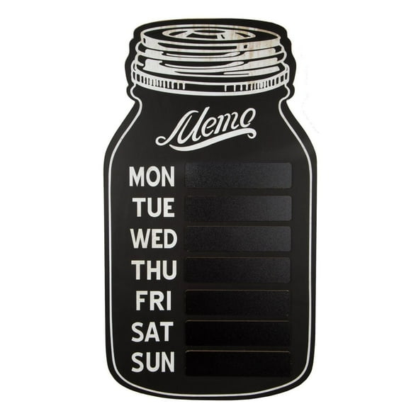 Truu Design Farmhouse Modern Decorative Mason Jar Chalk Board Wall Sign, 13.5 x 24 inches, Black