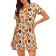 thumbnail image 1 of Balery Hot Fresh Pizza Camisón de manga corta con cuello redondo para mujer, cómodo y elegante., 1 of 6