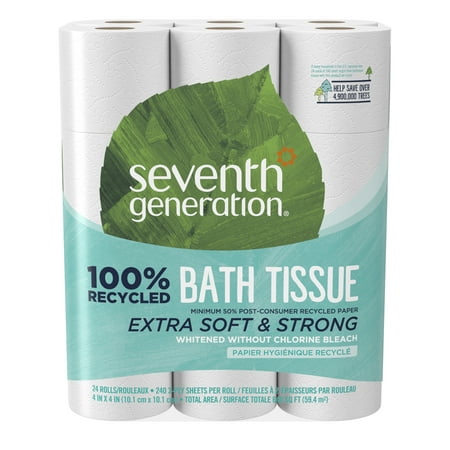 Seventh Generation Toilet Paper, 24 Rolls, 100% Recycled (Best Brand Of Toilet Paper For Septic Tanks)
