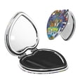 thumbnail image 1 of Qekee Scooby-Doo Print Compact Makeup Mirror Folding Mini Pocket Mirror Portable Hand Mirror Double-Sided 2 x 1x Magnification for Woman Girls-Heart Shape, 1 of 9