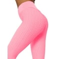 thumbnail image 4 of Women's High Waist Yoga Pants Tummy Control Workout Ruched Butt Lifting Stretchy Leggings Textured Booty Tights, 4 of 6