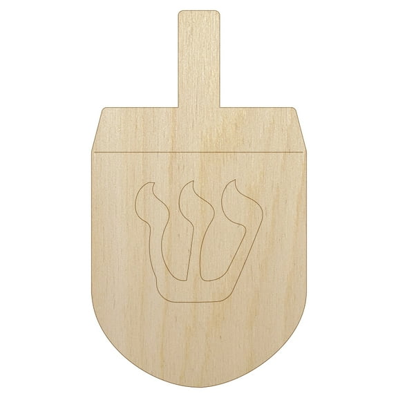 Dreidel Dreidl Jewish Hanukkah Wood Shape Unfinished Piece Cutout Craft DIY Projects - 4.70 Inch Size - 1/8 Inch Thick