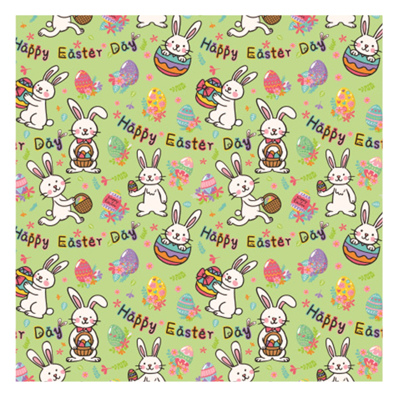 Whaline 12 Sheet Easter Wrapping Paper 6 Design Easter Egg Bunny Rabbit  Colorful Gift Wrapping Paper 27.6×19.7in Cartoon Pastel DIY Craft Art Paper