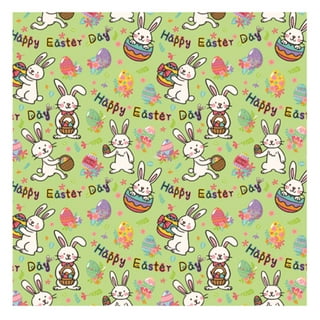 Happy Easter Green Blue Yellow Premium Gift Wrap Wrapping Paper