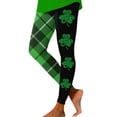 thumbnail image 3 of Shadoumai St Patricks Day Leggings for Women Irish Green Shamrock Stretchy Legging High Waisted Tummy Control Workout Yoga Pants, 3 of 6