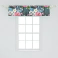 thumbnail image 2 of Exotic Vibes Window Valance, Tropical Peony Pattern with Delicate Leaves Greenery on Grunge Back, Curtain Valance for Kitchen Bedroom with Rod Pocket, 54" X 18", Pastel Pink Dark Teal, by Ambesonne, 2 of 2