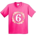 thumbnail image 3 of Inktastic 6th Birthday Floral Wreath Youth T-Shirt, 3 of 5