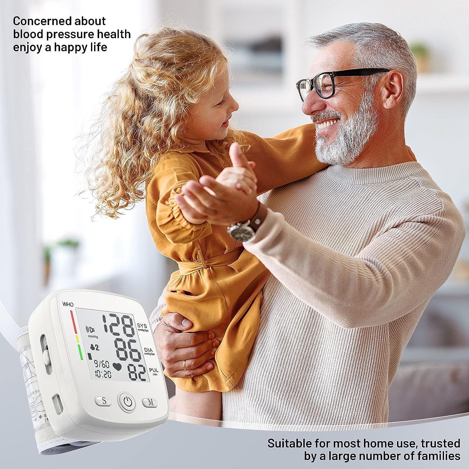 Wrist Blood Pressure Monitor Digital BP Monitor Rechargeable BP Machine with 2x99 Readings Memory Large LCD Display Voice Broadcast