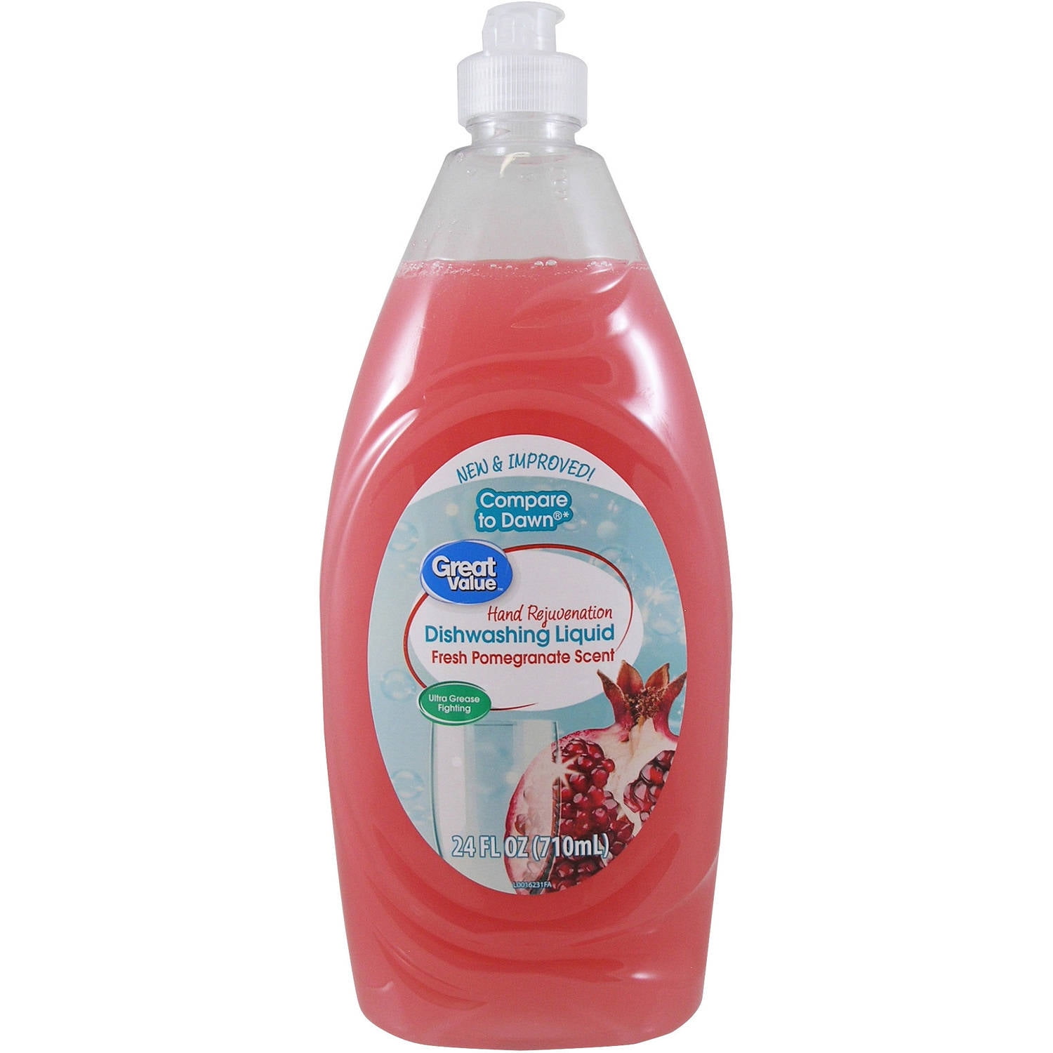 Great Value Hand Rejuvenation Dishwashing Liquid, Fresh Pomegranate