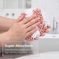 thumbnail image 4 of REGALWOVEN 1 Pc Fluffy Chenille Ball Hand Towels with Hanging Loops Rabbit Shape Quick Drying Soft Absorbent Pink 7" x 7", 4 of 7
