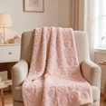 thumbnail image 2 of CREVENT Soft Plush Girls Light Pink Heart Checkered Fleece Baby Receiving Blanket, 2 of 7