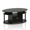 thumbnail image 2 of Furinno JAYA Simple Design Oval Coffee Table with Bin, Walnut, 2 of 6