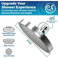 thumbnail image 3 of High Pressure Shower Head - Anti-Clogging Silicone Nozzles - 2.5 GPM Removable Restrictor - Easy to Clean Adjustable Replacement - easy to install with Plumbers Tape - 6 inch - Classic Chrome Finish, 3 of 7