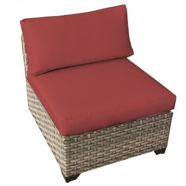 TK CLASSICS Chaise en Osier d'Extérieur Monterey avec Coussins en Peluche et Cadre Résistant à la Rouille - Ensemble de 1, Terracotta