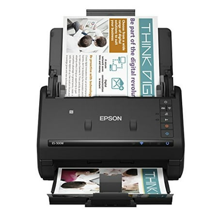 Epson WorkForce ES-500W Wireless Color Duplex Document Scanner for PC and Mac, Auto Document Feeder (Best Scanner For Mac Yosemite)