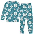 thumbnail image 2 of Hawaiian Flowers Pattern Cotton Pajamas 2 Piece Set Sleepwear Soft and Comfortable Homewear Nightwear, 2 of 7