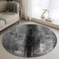 thumbnail image 2 of Gray Round Area Rug 4 FT, Non Slip Indoor Outdoor Rug, Retro Oil Painting Modern Abstract Art Aesthetics Washable Soft Circular Carpet Non-Shedding Floor Mat for Coffee Table Nursery Foyer Balcony, 2 of 9