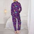 thumbnail image 3 of Pajamas for Women Sets, Retro 80s Style Lounge Sets Long Sleeve Button Down Night Shirts Sleepwear Pjs, 3 of 6