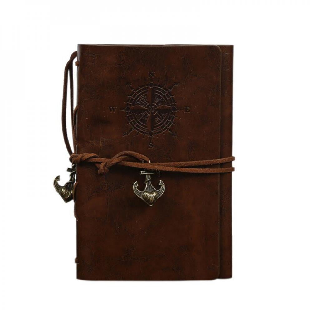 Spiral Notebook Diary Notepad Vintage Pirate Anchors PU Leather Note Book Replaceable Stationery Gift Traveler Journal