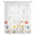 thumbnail image 2 of Spring Wildflowers Sheer Curtains 45 Inches Long, Watercolor Rustic Flowers Floral Leaves Light Filering Curtains, Breathable Simi Curtain Privacy Drapes for Kitchen Bathroom Small Window Treatment, 2 of 9
