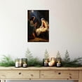 thumbnail image 2 of ZHONGYUTONG Nativity Canvas Wall Decor Christmas Wall Art Baby Jesus Birth of Jesus Picture Vintage Christian Poster Print for Home Decor Framed (12" x 18"), 2 of 6