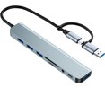 thumbnail image 2 of Adaptador multipuerto USB C/USB Hub, concentrador USB 3.0 de aluminio 8 en 1, divisor USB con lector de tarjetas SD/TF, 1 x USB 3.0, 3 x USB 2.0, 1 x USB C y salida de audio de 3.5mm para  Pro, 2 of 8