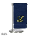 thumbnail image 2 of Monogrammed Bath Towel, Personalized Gift, 27 x 54 inches - Set of 2 - Gold Script Embroidered Towel - 100% Turkish Cotton- Soft Terry Finish - for Bathroom or Spa - Script L Navy, 2 of 2