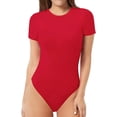 thumbnail image 1 of Xishao Women's Round Neck Short Sleeve T Shirts Basic Bodysuits Xishao ropa, 1 of 2