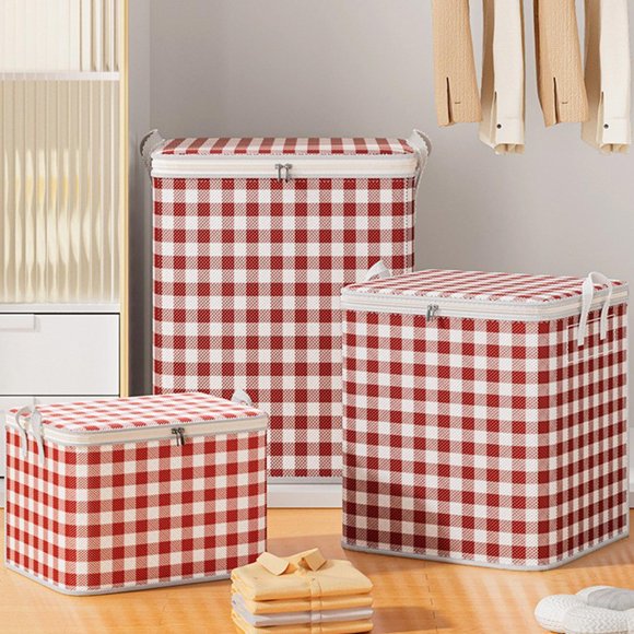 Bolsa de almacenamiento extra grande de alta resistencia para ropa | Asas reforzadas y doble cremallera | Tela engrosada | Organizador plegable e impermeable para mudanzas, viajes, ropa de cama